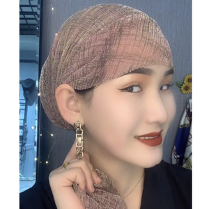 Wholesale Exaggerated Party Nigerian Sequin <b>Braid</b> Style Headscarf for Arab African Women Bowknot Pearl Headband Ethnic Hat - Product Image 5