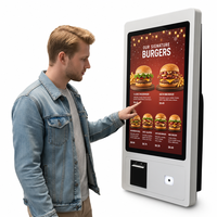 Kiosco de Autoservicio, Terminal de Pago con Pantalla Táctil Completa, Montado en la Pared, para Interiores de Restaurantes