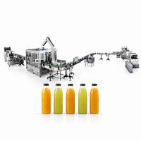 Machine de remplissage de jus de fruits 3 en 1 robuste à faible taux de défaillance pour les grandes usines de production de boissons aux fruits en bouteilles PET