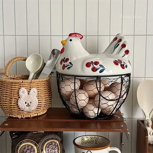 Panier à œufs <span class=keywords><strong>en</strong></span> <span class=keywords><strong>céramique</strong></span> <span class=keywords><strong>en</strong></span> forme <span class=keywords><strong>de</strong></span> poule, panier <span class=keywords><strong>de</strong></span> rangement pour <span class=keywords><strong>fruits</strong></span>, panier <span class=keywords><strong>de</strong></span> rangement pour œufs durable, vente chaude - Product Image 3