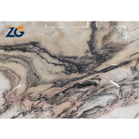 Плиты из натурального итальянского мрамора Golden River ZGSTONE: элитные светлые мраморные плиты для пола и лестниц в отелях
