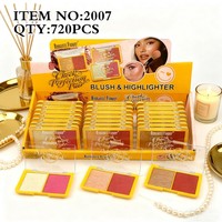 Palette de blush et illuminateur double couleur Cheek Perfection Pair, avec motif sourire en relief, deux en un, maquillage compact pour les joues