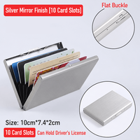 Dompet Kartu Kredit Minimalis Anti RFID dari Baja Tahan Karat dengan Penutup Tombol dan Logo Kustom untuk Pria
