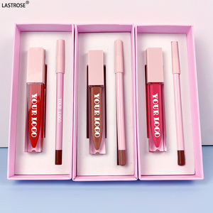 2 in 1 lipstik cair dan riasan garis bibir Kombo Set kilau Lip Gloss grosir - Product Image 3