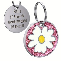 Personalisiertes Haustier-Namensschild Gold Metall Individuell Graviertes Logo Weich Emailliertes Blumen-Hundemarke