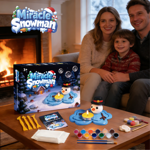 <span class=keywords><strong>Kit</strong></span> de fabrication de bougeoirs en argile auto-durcissante Miracle Snowman pour enfants de 3 ans et plus, cadeau artisanal de Noël avec bougie chauffe-plat, ensemble d'activités artistiques en famille - Product Image 4