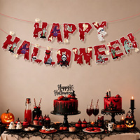 Bannière d'Halloween très populaire : Guirlande fantôme pour décoration extérieure de jardin, idéale pour les fournitures de fête effrayante (vente en gros)