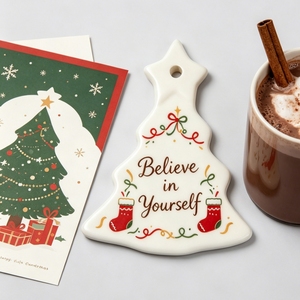 Ornement <span class=keywords><strong>de</strong></span> Noël en céramique imprimé sur mesure, impression par sublimation UV, <span class=keywords><strong>image</strong></span> personnalisée pour cadeau <span class=keywords><strong>de</strong></span> Noël, décoration <span class=keywords><strong>de</strong></span> Noël - Product Image 1
