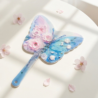 Nouveau miroir de maquillage portable en forme de papillon, miroir à cils arc-en-ciel, miroir portable pour filles