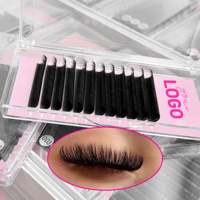 Extensions de cils en plateau marque privée, noir mat intense, extensions de cils individuels en cachemire, vente en gros