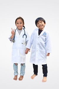 Venta caliente niños rendimiento médico y <span class=keywords><strong>enfermera</strong></span> uniforme <span class=keywords><strong>disfraz</strong></span> pequeño dentista científico blanco laboratorio bata bebé vestido bata de laboratorio - Product Image 2