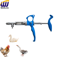 WANJIA jeringas veterinarias  eterinario latón Nimal yringe continua ajustable 1m Vacunación de pollos l automática