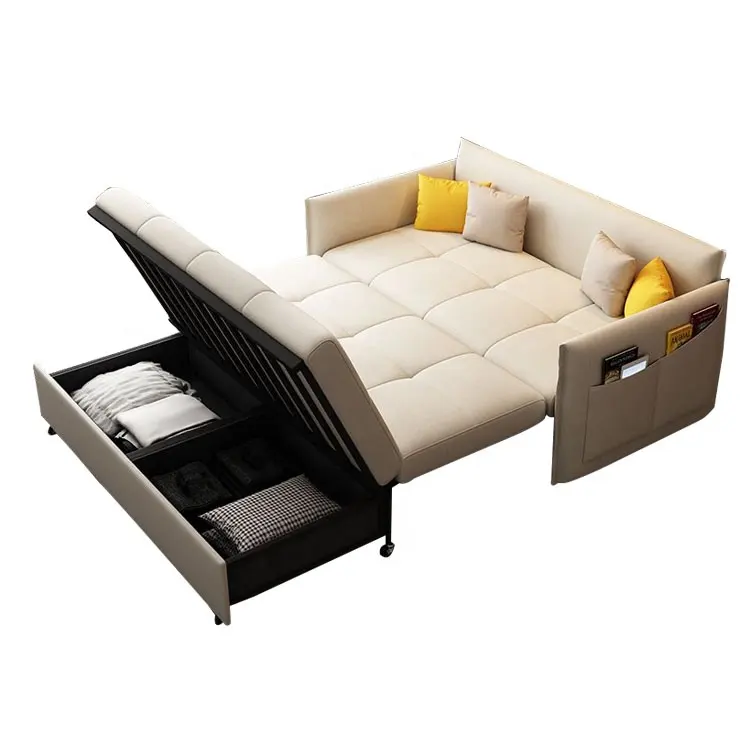 Ranjang Sofa Lipat, Perabot Ruang Tamu Tempat Tidur Kecil dengan Penyimpanan Furnitur Dalam Ruangan