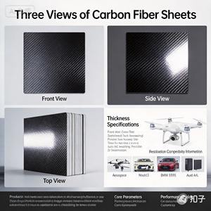 Tissu jacquard tissé 100% fibre de carbone - Résistant à l'abrasion - Très léger pour les accessoires - Product Image 4