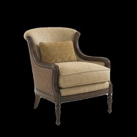 Amerikanischer Landhausstil Vintage Vollmassivholz Rattan-Sessel, Villa Wohnzimmer Stoffsofa, Tiger-Stuhl