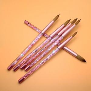 Pincel <span class=keywords><strong>de</strong></span> <span class=keywords><strong>Uñas</strong></span> Acrílico Kolinsky 100% con Mango Líquido Rosa Brillante y Pelo Kolinsky, Pincel Redondo 3D <span class=keywords><strong>para</strong></span> Manicura - Product Image 3