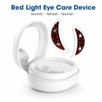Masque oculaire à lumière rouge douce pour la fatigue oculaire, coussinets LED pour les yeux, améliore la pénétration du sérum, appareil portable à longue autonomie avec étui miroir