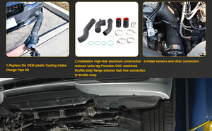 Tuyau de surpression en aluminium Aosu, Anti-corrosion, remplacement amélioré, pour BMW N20 N26 2.0L 320i 328i 428i 2012-2018, ICP014-BK - Product Image 4