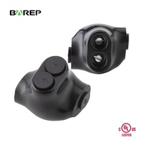 Connecteur multi-prises BAREP QMS-S4-1 homologué UL CSA, 4-14 AWG Cu/Al 600V, PVC noir, câblage double face sur panneau