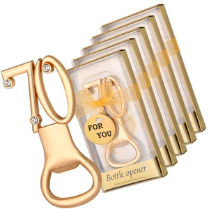 Apribottiglie Moderno in Lega di Zinco Dorato Ecologico HXY Factory, Decorazioni per Festa del 70° <span class=keywords><strong>Compleanno</strong></span>, Regali e Souvenir Promozionali - Product Image 1