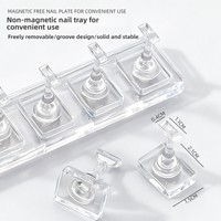 Support d'affichage pour faux ongles en acrylique transparent non magnétique, style INS, base d'entraînement portable pour ongles, support de pointe d'ongle en forme de pièce d'échecs