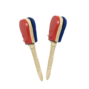 Castagnettes en bois à long manche pour la maternelle, instrument de percussion pour l'éducation précoce des enfants, instrument de frappe en gros - Product Image 2