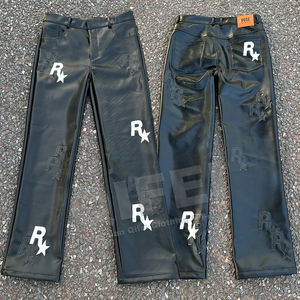 <span class=keywords><strong>Pantaloni</strong></span> in <span class=keywords><strong>pelle</strong></span> da <span class=keywords><strong>uomo</strong></span> con toppa ricamata <span class=keywords><strong>pantaloni</strong></span> Hip Hop Punk Streetwear personalizzati - Product Image 3