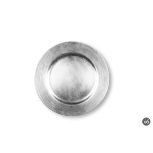 Assiettes de présentation jetables Excelsa, lot de 6, en plastique argenté platine, 33 cm - Product Image 2