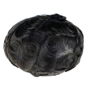 Super Thin Skin NG 0.03-0.04mm Toupee Stock Hair Piece For Men 100% Real Human Hair Men System