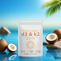 Capsules de Vitamine D3+K2 en Gélules Molles OEM, Complément Alimentaire pour Adultes, 30 Capsules dans un Sachet, Emballées Directement par le Fabricant