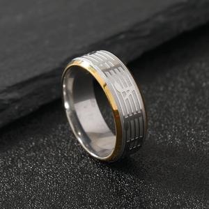 DAIHE Stainless Steel 10mm+8mm Width Flat Band Comfortable Inside Personalized Embossed Ttaly Music Score Melody <strong>CTR</strong> <strong>Ring</strong> - Product Image 3
