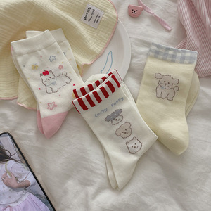 Modische Damensocken Korea Harajuku-Stil <span class=keywords><strong>Kawaii</strong></span> Lustige Cartoon Frühling Herbst Damensocken Niedliche Mädchensocken - Product Image 2