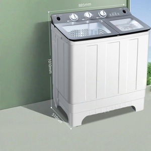 Lave-linge semi-automatique grande capacité pour usage domestique, double cuve, double tambour, essorage à roue à aubes de style ancien - Product Image 6