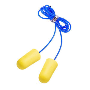 Gehörschutz Schnur gebundene schwarze Ohr stöpsel mit durchsichtigen PU-Schaum-Ohr stöpseln, einzeln verpackt - Product Image 4