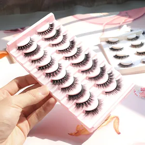 Natural Lashes Full Strip Eyelashes Wholesale Short Fox Eye Foxy Winged Cat Eye Natural Mink Lashes