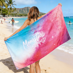 Toallas de Playa Personalizadas de Microfibra, Tejidas por Sublimación, Color Rosa Suave para Mujer, para la Playa - Product Image 4