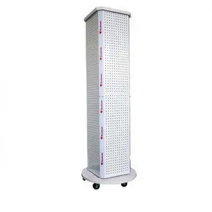 Mobiele Metalen Pegboard Display Rekken Peg Board Display Vloerstaande Spinner Rack