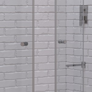Kamalu KAM-KS700DC Modern Double <b>Folding</b> Shower Door 160-163cm 6mm Sliding <b>Hinge</b> Pivot Stainless Aluminium for Bathroom Hotel - Product Image 5