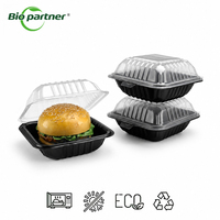 Emballage en plastique PP personnalisé en usine, emballage à clapet, conteneur jetable robuste pour la restauration rapide, boîte à lunch