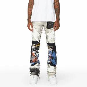 Wintress Fit Slim Stacked Urban Extended Jeans Parches para hombres Colores de contraste Rasgados Buena calidad Mix Style Jeans Tapered