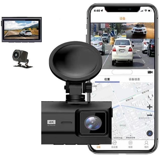 4K+1080 2160P WIFI GPS Logger Dual Lens Car DVR Novatek 96675 Chip Sony IMX323 Sensor Night Vision Dual Camera Dash Cam Recorder