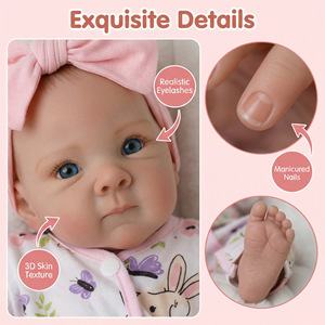 Yeezwood - <span class=keywords><strong>Muñeca</strong></span> Bebé Reborn de Silicona de 45 cm, <span class=keywords><strong>Muñeca</strong></span> Bebé Niña con Accesorios Gratis, <span class=keywords><strong>Muñeca</strong></span> Reborn de Silicona Realista para Niñas - Product Image 2