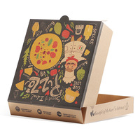 Fabrikdirekt Takeaway Lebensmittelqualität Pizzaschachteln Benutzerdefiniertes Logo Faltbares Design Glanzlaminierung Kornprägung Lackierung Handhabung