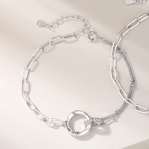 Cadena de cuerda de plata 925 para hombre y mujer, cadena de cuerda al por mayor, cadena de cuerda personalizada unisex, pulsera de cadena de cuerda negra y plateada. - Product Image 2