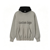 Sweat-shirt Homme Ample à Contraste de Couleurs, Logo Personnalisé, Effet Délavé Vintage, en Mélange de Coton, Style Streetwear