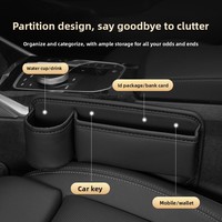 Boîte de rangement multifonctionnelle en cuir pour l'espace entre les sièges de voiture, sac de rangement intérieur pour accessoires de voiture