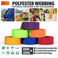 Sangle en polyester colorée OEM ODM en gros, 20 mm, avec logo et motif personnalisés, sangle imprimée pour sacs, produits pour animaux de compagnie, sacs à dos et vêtements