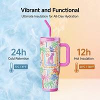Tazza da Viaggio Isolata 40oz in Acciaio Inox con Doppio Uso, Personalizzabile, per Caffè e Bevande, con Cannuccia e Manico