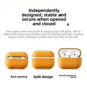 Funda Protectora de Cuero Sintético para AirPods Pro 2/3, Cubierta Completa con Acabado de Piel para Auriculares Inalámbricos AirPods 1/2/3 - Product Image 3