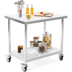 โรงงานซานตงจำหน่ายโดยตรง รถเข็นสแตนเลส 201 ล้อเงียบ รับน้ำหนักมาก สำหรับร้านอาหาร โต๊ะทำงานสแตนเลส - Product Image 1